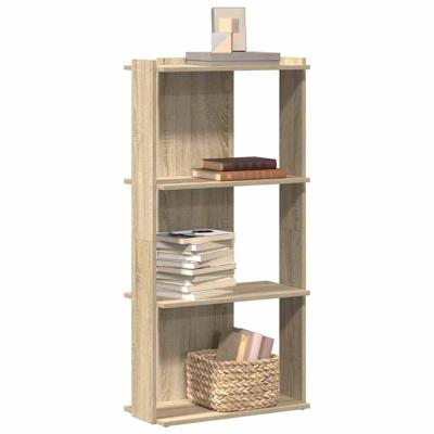 Boekenkast 3-laags 60x30x120 cm bewerkt hout sonoma eikenkleur