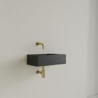 Fontein Gliss Design Freya Solid Marble 40x22x10 cm Zonder Kraangat Rechts Mat Zwart Gliss Design - thumbnail