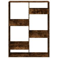 Boekenkast 100x33x135 cm bewerkt hout gerookt eikenkleurig - thumbnail