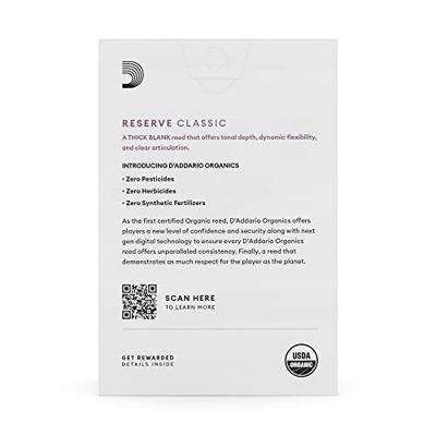 D&apos;Addario Woodwinds ODCT0130-B25 Organic Reserve Classic Bb Klarinetrieten, 3.0, 25-pack - thumbnail