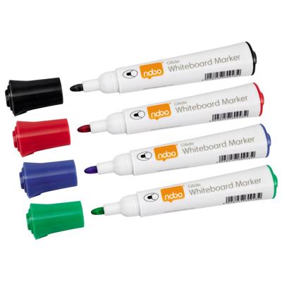 Nobo Glide whiteboardmarker, ronde punt, pak van 10 stuks, geassorteerde kleuren