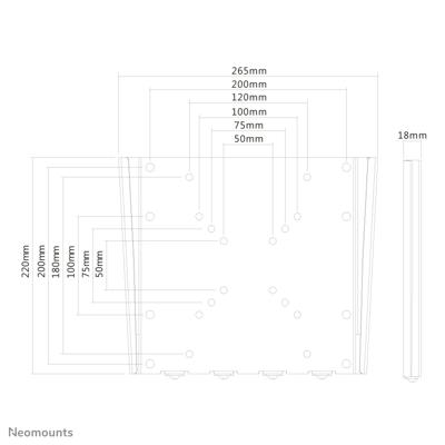 Neomounts Wandsteun FPMA-W110 bevestiging