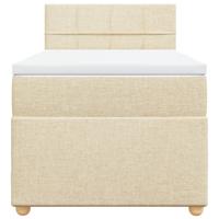 Boxspring met matras stof crèmekleurig 90x200 cm - thumbnail