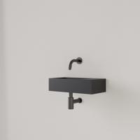 Fontein Gliss Design Nano 36x18x9 cm Zonder Kraangat Rechts Mat Zwart - thumbnail