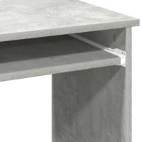 Bureau met schappen 84x40x78 cm bewerkt hout betongrijs - thumbnail