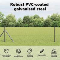 VidaXL Hexagon hek grijs 1 x 50 m pvc - thumbnail