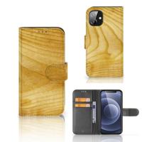 Apple iPhone 12 Mini | Book Style Case | Licht Hout - thumbnail