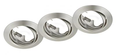 Trio Set ronde inbouwspotsJura (3x) GU10 8,3cm metaalgrijs - 650100307