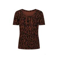 Tramontana T-shirt met all over print bruin/zwart - thumbnail