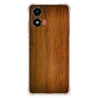 Motorola Moto G24 | G24 Power | G04 Stevig Telefoonhoesje Donker Hout - thumbnail