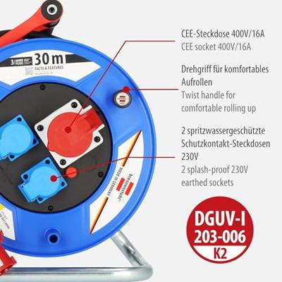 Brennenstuhl 1237980 Kabelhaspel 30.00 m Zwart CEE-stekker 16 A 5-polig Brennenstuhl 1237980 Kabelhaspel 30.00 m Zwart CEE-stekker 16 A 5-polig