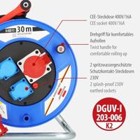 Brennenstuhl 1237980 Kabelhaspel 30.00 m Zwart CEE-stekker 16 A 5-polig - thumbnail