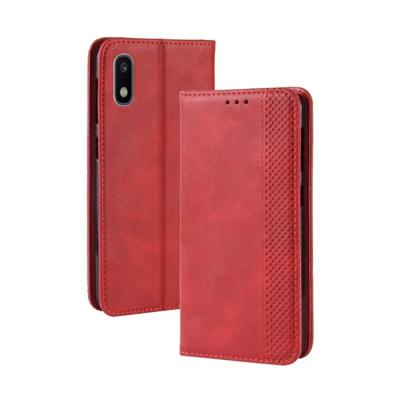 Magnetische gesp retro Crazy Horse textuur horizontale Flip lederen case voor Galaxy A10e met houder & card slots & fotolijst (rood)