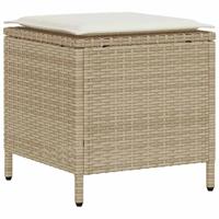 6-delige Loungeset met kussens poly rattan beige - thumbnail