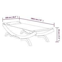 Loungebed 100x188,5x44 cm massief gebogen hout antracietkleurig - thumbnail