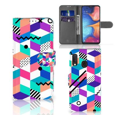 Samsung Galaxy A20e | Book Case | Blokken Kleurrijk Samsung Galaxy A20e | Book Case | Blokken Kleurrijk