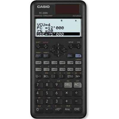 Wetenschappelijke rekenmachine - Casio - FC-200V - 4-regelig display - Op zonne-energie - 103 g