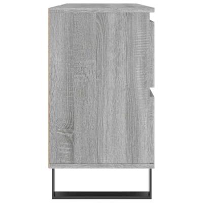 Badkamerkast 80x33x60 cm bewerkt hout grijs sonoma eikenkleurig