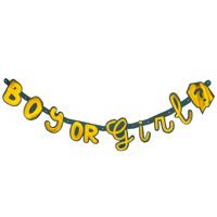 Letterslinger Gender Reveal &apos;Boy or Girl&apos; Goud/Groen (1,3m) - thumbnail