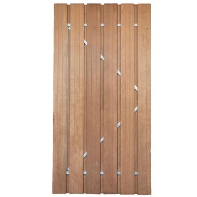 Minimale besteding! Hardhouten deur met verstelbaar stalen frame 100x180 cm Betonschutting Constructie Gardenlux - Gardenlux