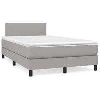 Boxspring met matras stof lichtgrijs 120x200 cm - thumbnail
