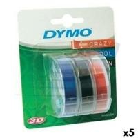 Gelamineerde Tape voor Labelmakers Dymo 9 mm x 3 m Rood Zwart Blauw (5 Stuks) - thumbnail