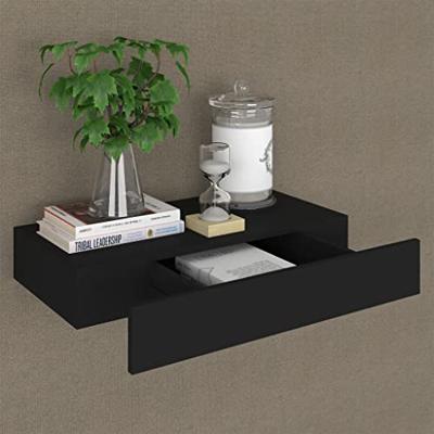 Wandschap met lade zwevend 48x25x8 cm zwart - thumbnail
