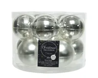 10 kerstballen zilver glans-mat 60 mm KSD - Ksd - thumbnail