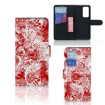 Telefoonhoesje met Naam Huawei P40 Pro Angel Skull Rood Telefoonhoesje met Naam Huawei P40 Pro Angel Skull Rood