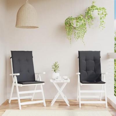 VidaXL Stoelkussens 2 st hoge rug 120x50x4 cm stof gemêleerd antraciet