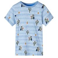 Kindershirt 140 gemengd blauw - thumbnail