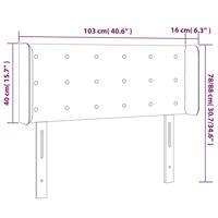 Hoofdbord met randen 103x16x78/88 cm stof blauw - thumbnail