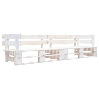 Tuinbank 2-zits pallet hout wit Tuinbank 2-zits pallet hout wit