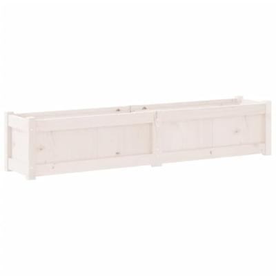 VidaXL Plantenbak 150x31x31 cm massief grenenhout wit
