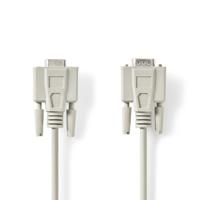 Seriële Kabel | D-SUB 9-Pins Male | D-SUB 9-Pins Female | Vernikkeld | 3.00 m | Rond | PVC | Ivoor - thumbnail