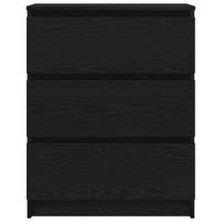 Dressoir 60x35x76 cm bewerkt hout zwart eikenkleurig - thumbnail