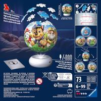 Ravensburger - paw patrol - 3d puzzle-ball nachtlicht - 73 stukjes - thumbnail