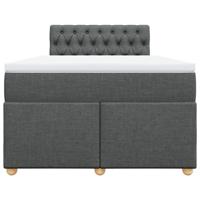 Boxspring met matras stof donkergrijs 120x190 cm - thumbnail