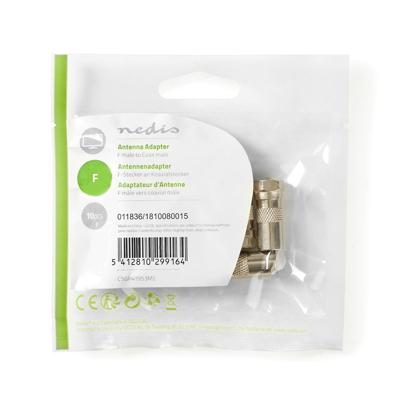 Nedis CSGP41953ME Satelliet- En Antenne-adapter F Male - Coax Male 10 Stuks Metaal