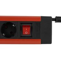 REV 0014412613 Stekkerdoos met schakelaar 4-voudig Koper, Zwart Randaarde stekker 1 stuk(s) - thumbnail