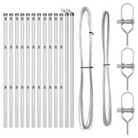 VidaXL Afrasteringspaal 13 pcs zilver staal - thumbnail