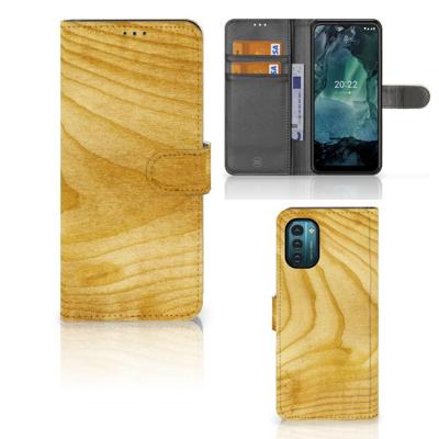 Nokia G11 | G21 | Book Style Case | Licht Hout Nokia G11 | G21 | Book Style Case | Licht Hout