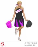 Cheerleader jurkje zwart/roze - thumbnail