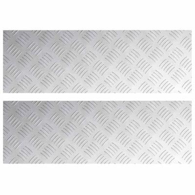 VidaXL Trap tread rechthoekig 2 pcs zilver 75 x 25 cm aluminium