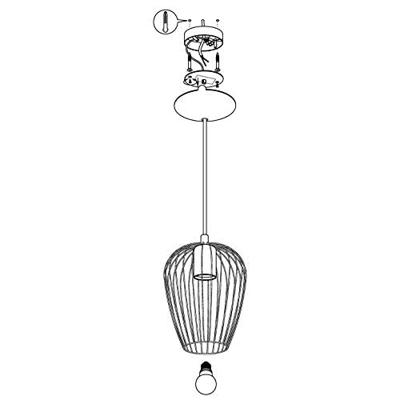 Eglo Vintage hanglampNewtown 16cm zwart - 49477