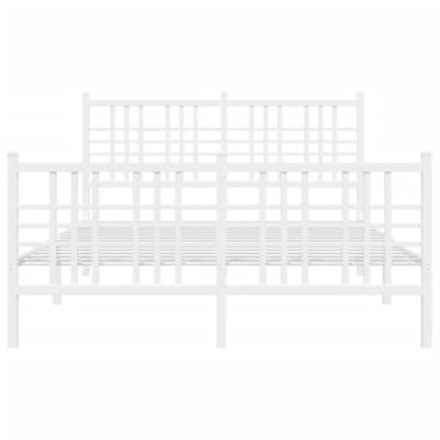 Bedframe met hoofd- en voeteneinde metaal wit 120x200 cm - thumbnail