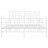 Bedframe met hoofd- en voeteneinde metaal wit 120x200 cm - thumbnail
