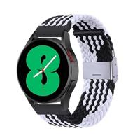 By Qubix - Compatible met Garmin Forerunner 255 - Braided nylon bandje - Zwart/wit - Compatible Garmin bandje - Bandbreedte: 22mm - thumbnail