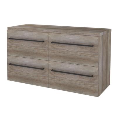 Badmeubelset BWS Salt 120x46cm Met Grepen 4 Lades Met Afdekplaat Scotch Oak