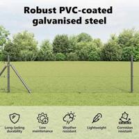 VidaXL Hexagon hek grijs 0,8 x 10 m pvc - thumbnail